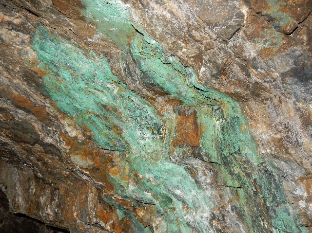 Copper Secondary Vein Inside The Josephine Adit Mineralogical Society 